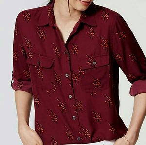 Loft Midnight vine utility blouse